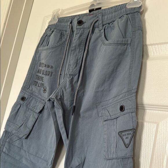 Boys 13-14 Blue Casual Pants elastic waist with drawstring NWOT - Picture 2 of 9